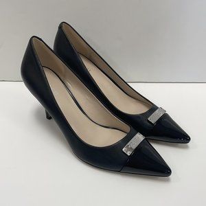 Black Leather Coach Shoes-Pumps, 8